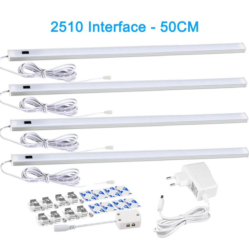 LED Light Under Cabinet Lights For Kitchen Hand Sweep Switch PIR Motion Sensor Closet Wardrobe Lamp 30/40/50cm Led Night Light