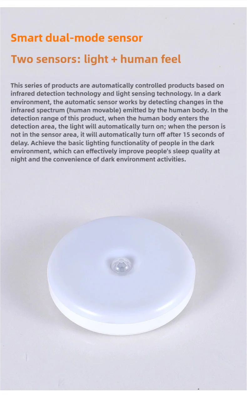 CY-LED night light with motion sensor, USB charging light for kitchen cabinets and ladders, wireless