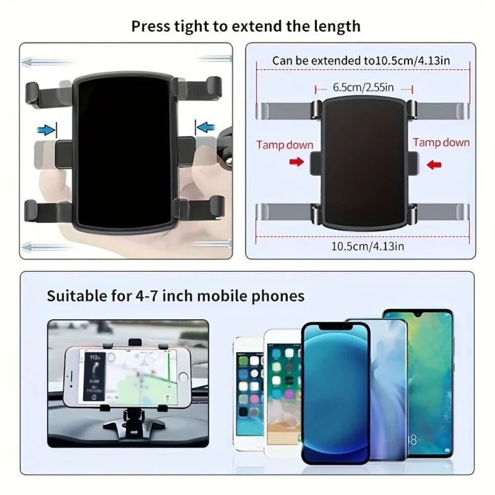 Universal Car Mobile Phone Holder Dashboard Phone Holder Easy Clip Mount Stand Cellphone Stand For GPS Navigation Hanging Holder