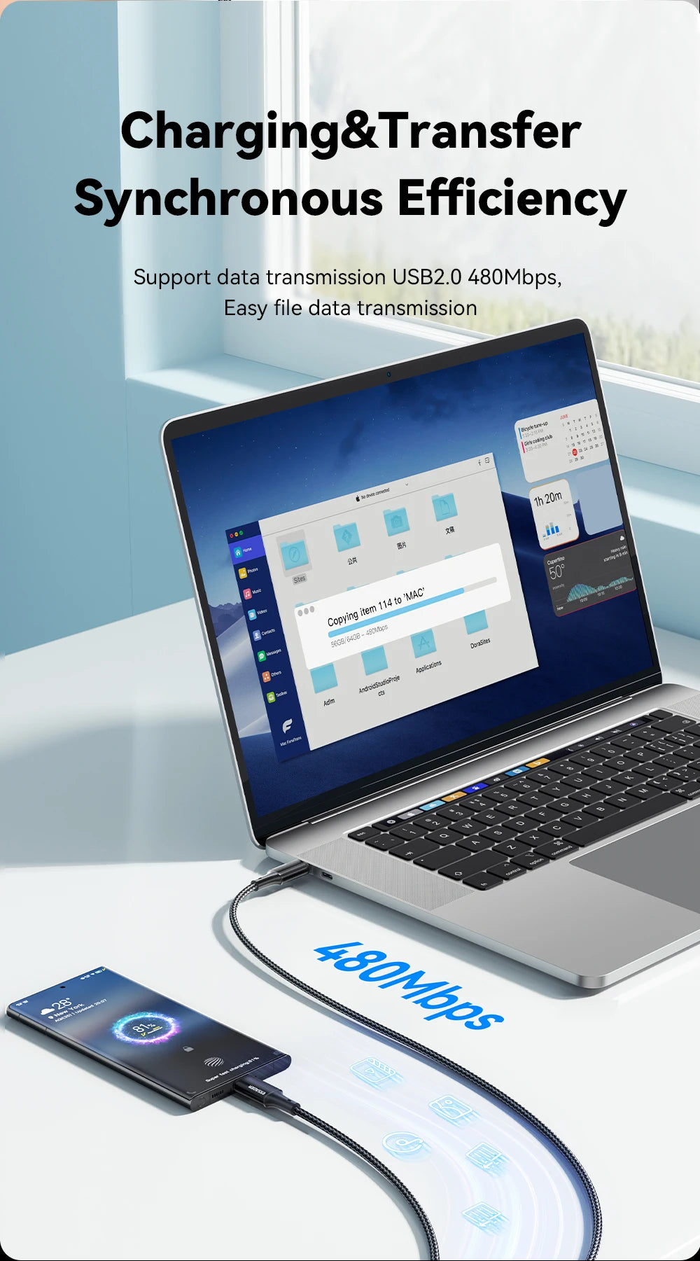 Essager PD 100W Type C to C Cable USB Type-C 5A Fast Charging Mobile Phone Cable For MacBook iPad Oneplus Xiaomi iPhone 16 Cable