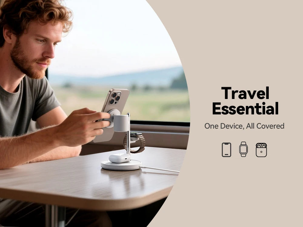 Joyroom Qi2 Magnetic Charging Station for Apple Fast Wireless Charger for iPhone 16 15 14 Pro Max for iWatch for AirPods JR-W23