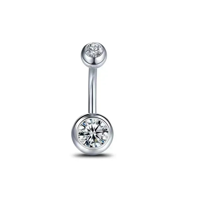 1Pc Belly Button Ring 316L Stainless Steel Belly Ring Piercing, 8/10/12mm Belly Button Stud for Women