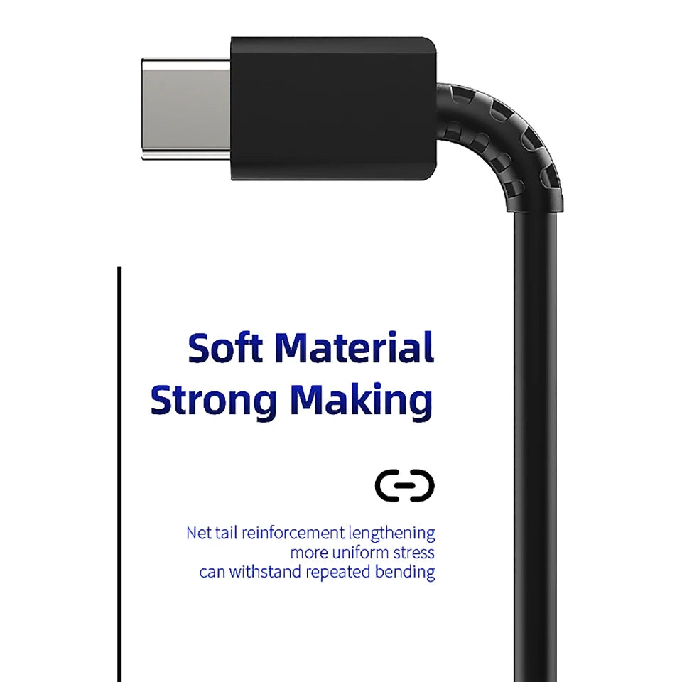 Fast Charging Type-C Cable 5A 45W PD USB-C Super for Samsung S21 FE S22 Plus S23 S24 Ultra Note 20 A14 A15 A33 A34 A53 A54 A55