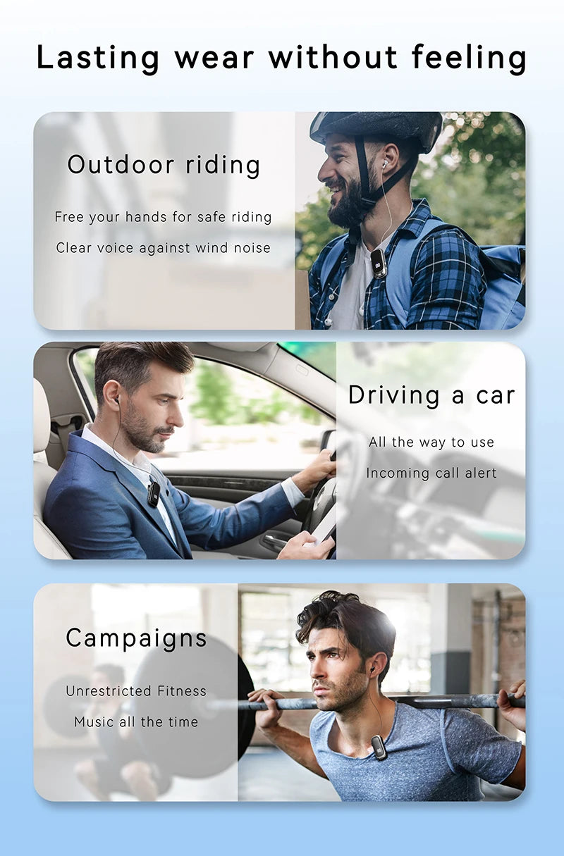 New K88 Lavalier Business Headset Bluetooth 5.4 Bass Earphone Call Vibration Reminder+Voice Number Reporting Wireless Headphone