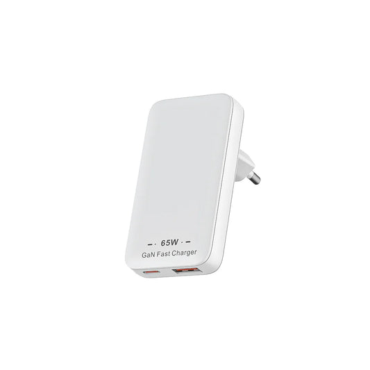 Flat USB C Wall Charger 65W GaN USB-A USB-C Wall Charger Ultra Slim Folding Travel Dual Port USB Wall Charger For Phones Tablets