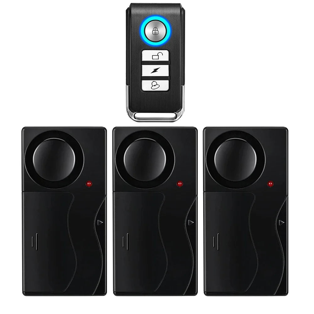 New 110dB Door And Window Vibration Alarm Wireless Anti-Theft  Alarm With Remote Control Home Bicycle Security Burglar Alarm