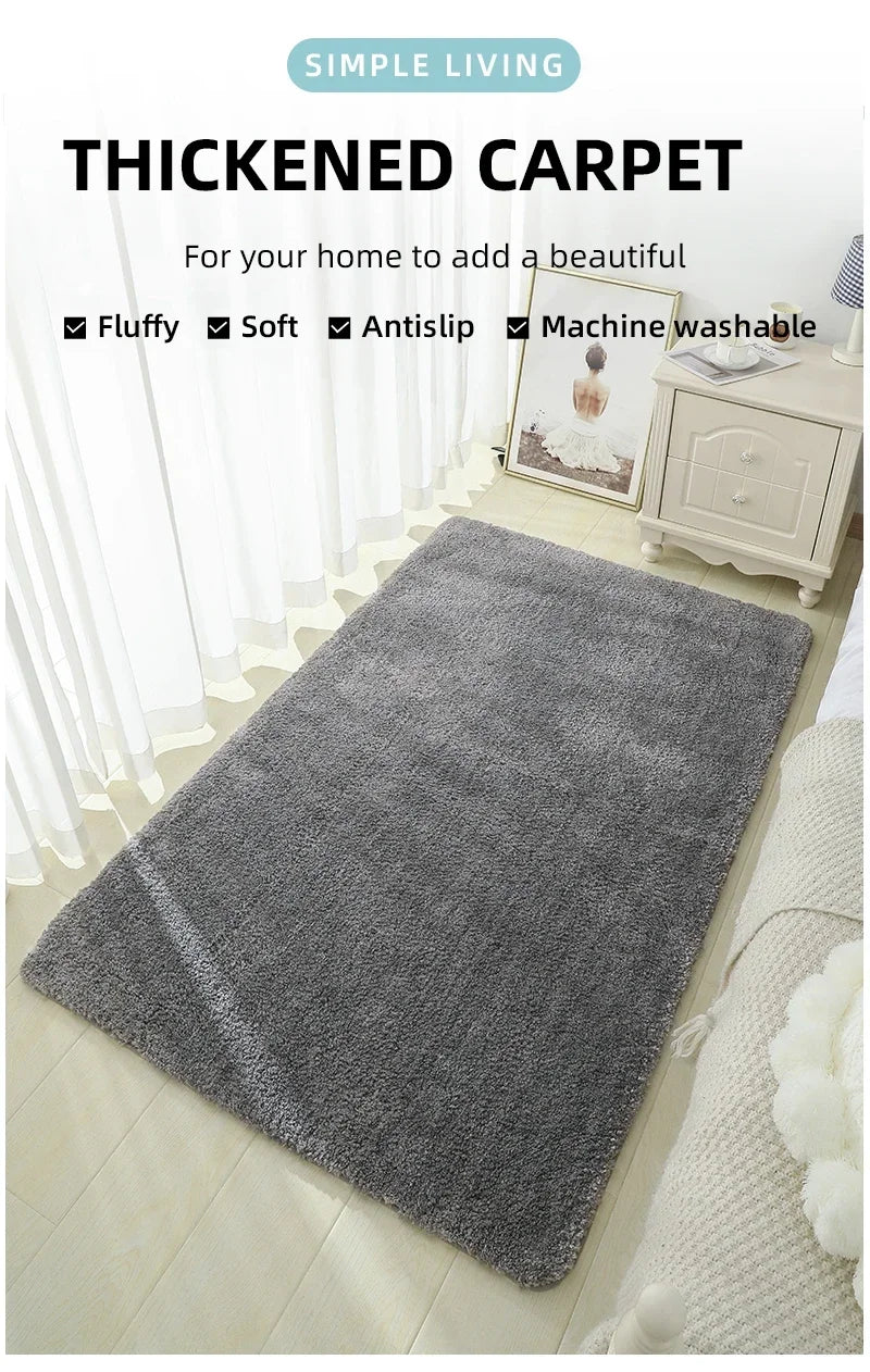 2PCS Soft Comfortable Thick Plush Floor Mat,Bathroom Floor Rug,Bedroom Carpet,Living Room Mat,Water Absorption Anti-Slip