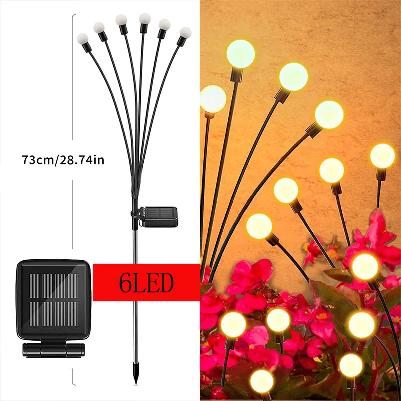 Outdoor LED Solar Lights Waterproof Starburst Solar Firefly Lights Lawn Lamp Garden Lamp for Path Landscape Decorative