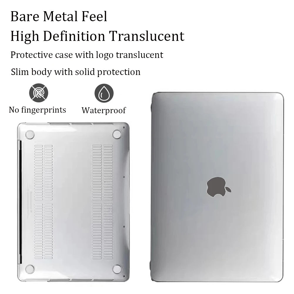 Compatible with MacBook Air 13 Inch Case 2025-2022 M4 M3 M2 Case, For Macbook Pro 14 M4 2024 Cover, Plastic Hard Shell, Crystal