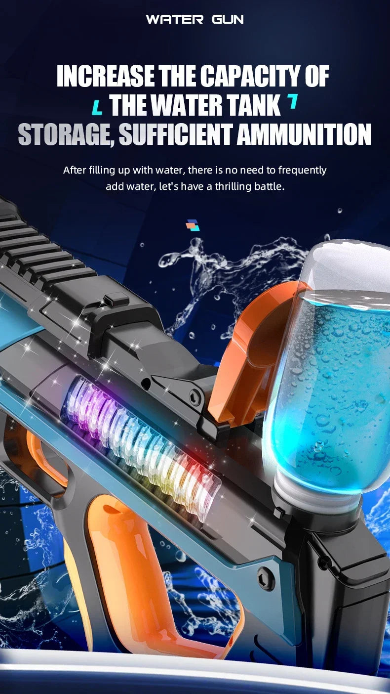 Full Electric Automatic Water Storage Gun Toys Portable Children Summer Beach Outdoor Fight Fantasy Toys for Boys Kids Game