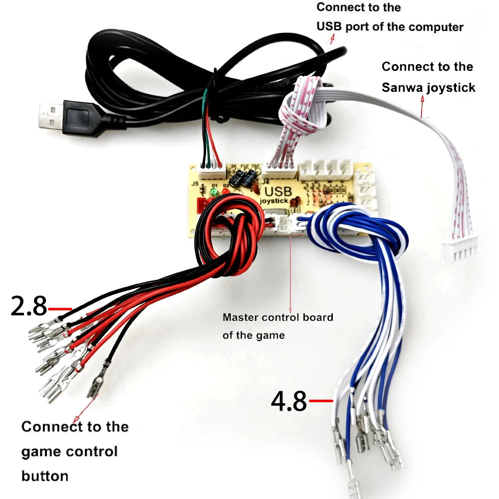 DIY Arcade usb zero delay Encoder PC to Joystick Arcade Rocker Circuit Board Control Module for PS2 PS3 with Cable Push Button