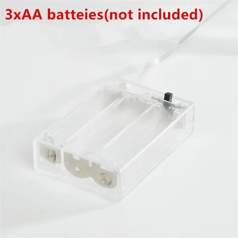 Flower Green Leaf String Lights Artificial Vine Fairy Lights Battery Powered Christmas Tree Garland Light for Weeding Home Decor