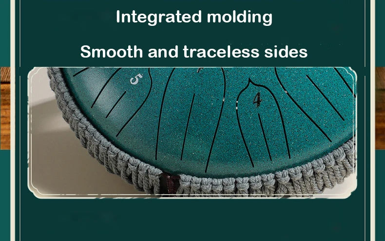 Hluru Music Drum 13 Inch 15 Notes Glucophone Steel Tongue Drum 15 Notes D Tone Ethereal Drum  Percussion Musical Instruments