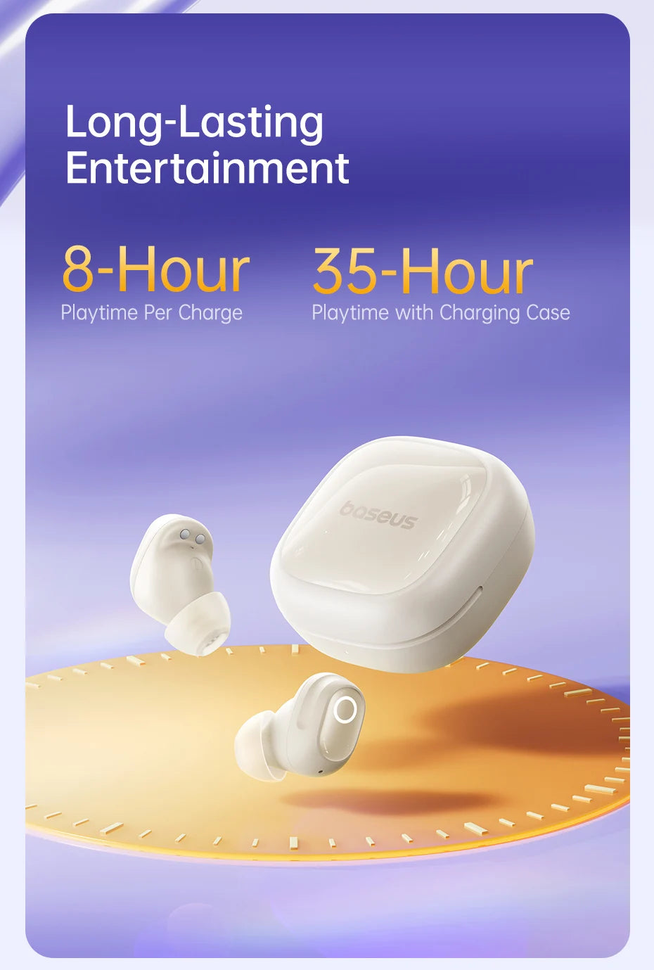 Baseus Bass BD1 Wireless Earphones Bluetooth 5.4 Mini Sports Earbuds,  IP55 Waterproof 0.06s Low-Latency Wireless Headphones