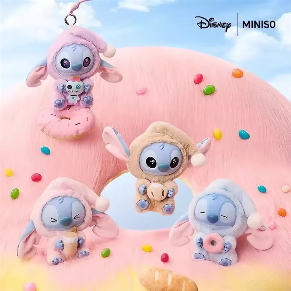 Miniso Stitch Eat Something Before Sleep Disney Blind Box Mystery Bag Vinyl Plush Doll Toys Pendant Surprise The Monsters Gifts