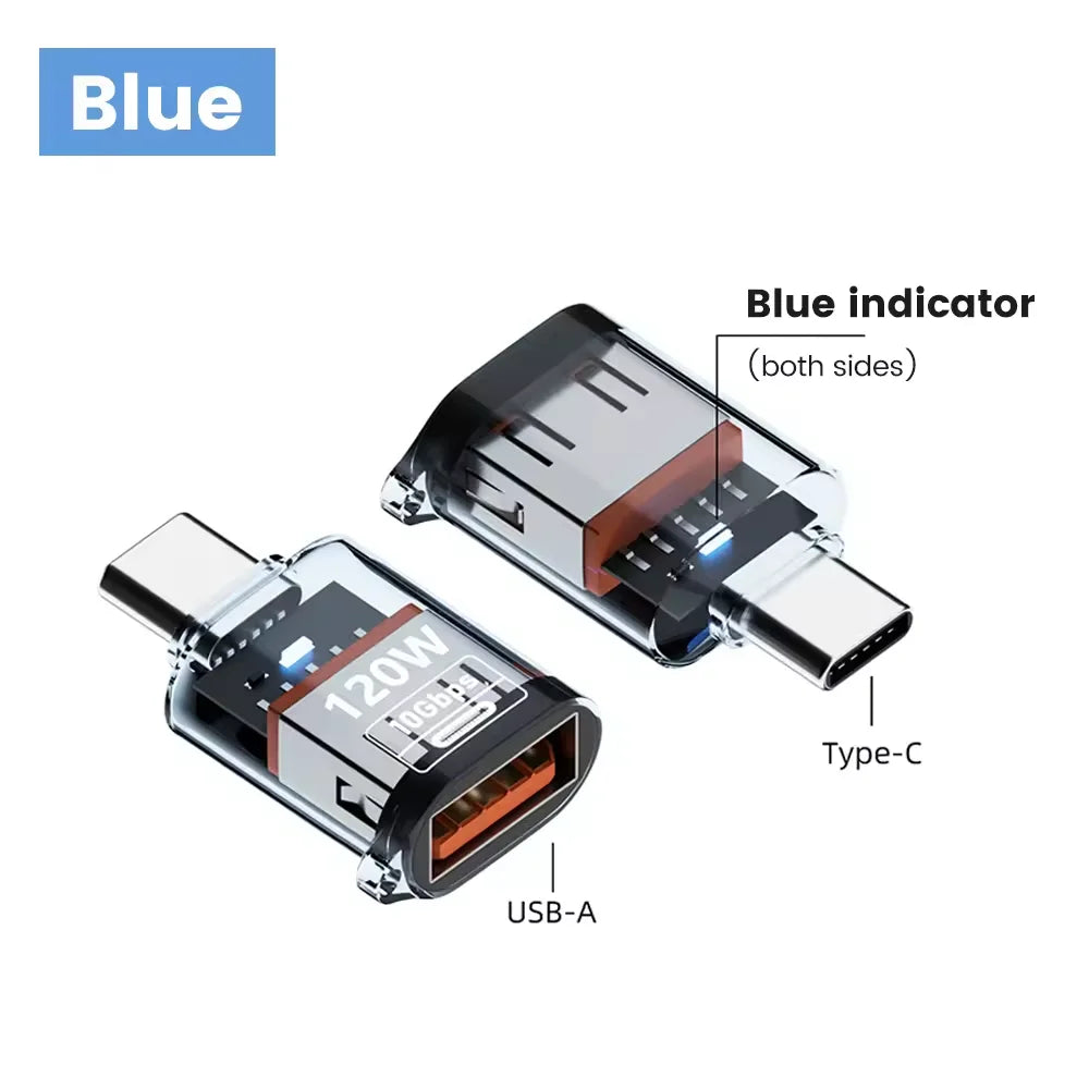 USB3.2 Adapter 10Gbps, 120W USB C Female to USB Male/USB Type-C Male to USB Female Adapter OTG Fast Charging with Double