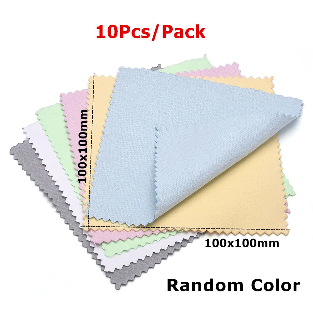 60mm 80mm 100mm Jewelry Polishing Cloth Double-Sided Cleaning Cloth for Gold Silver Jewelry Tools 10-30Pcs