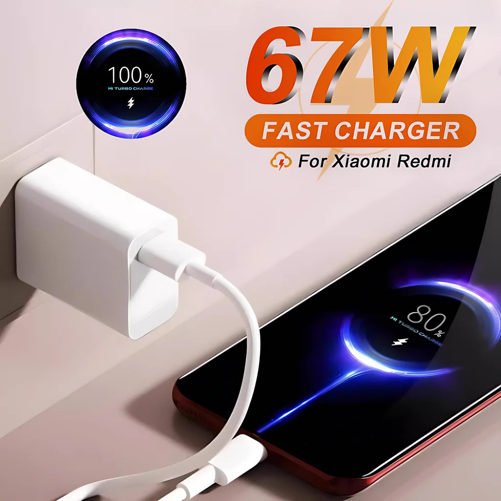 EU Plug 6A 67W Ultra Fast Charger For Xiaomi 10T 11 12 Lite 13T 14 Redmi Note 11T 12T 13 POCO X5 X6 F6 Type C USB Charging Cable
