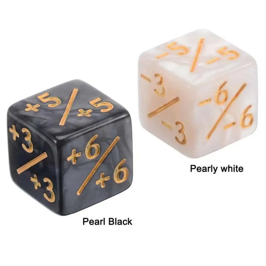 10pcs 1.6cm/0.63-inch dice counter with positive+1/+1 and negative -1/-1 dual color positive and negative dice