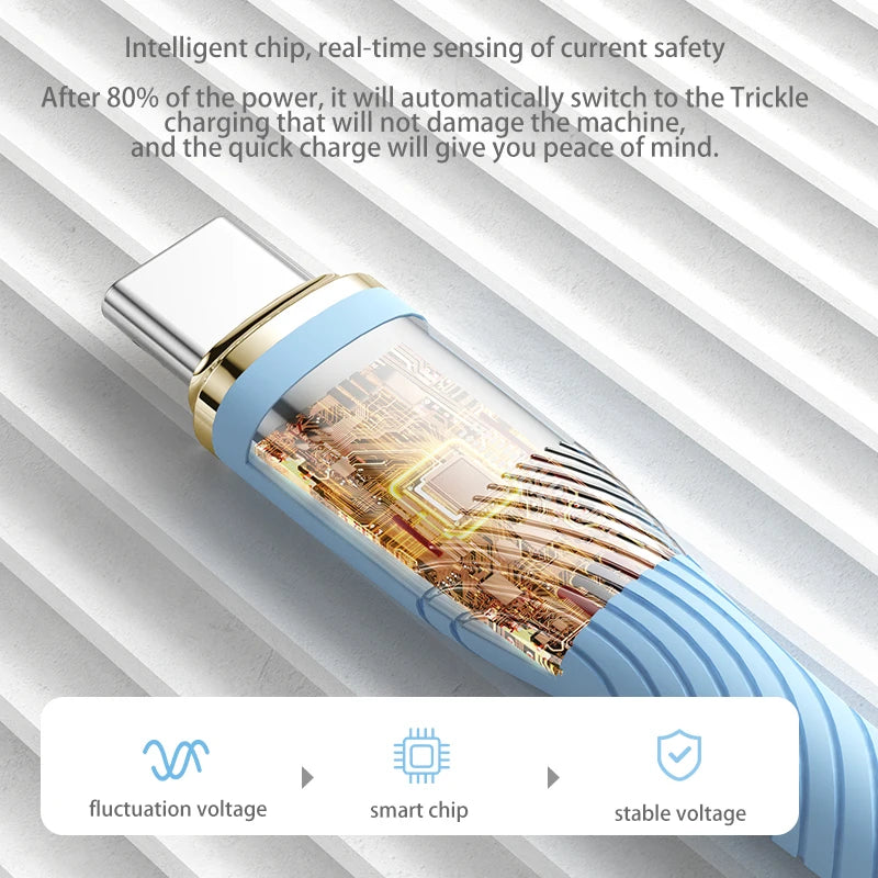 PD 100W Type C To Type C Charge Cable Liquid Silicone For Xiaomi 13 Huawei Samsung S6 MacBook Charge For Ipad Pro Charger Cable