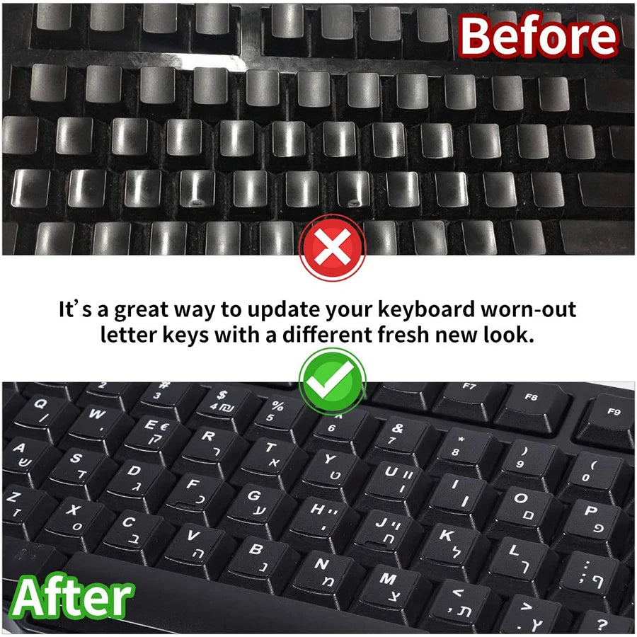 Keyboard Letters Replacement Sticker English/Korean/Spanish/Italiano/Language for Computer Laptop Notebook Desktop