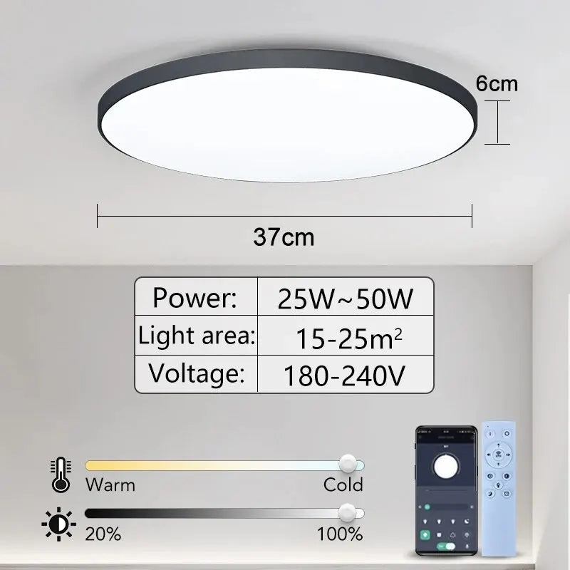 Smart Led Ceiling Lamp 36W 50W 220V Dimmable Modern Led Ceiling Lights With APP Remote Control For Bedroom Living Room