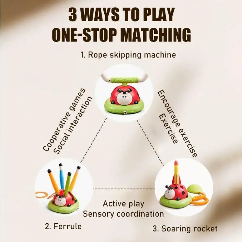 Upgrade Ladybug sporting toys Baseball 2/3/4/5-In-1 Sports Skipping Rope Machine Ferrule Jumping Toy Children Outdoor Play Games