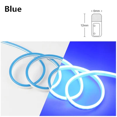 12V Led Neon Strip Lights Flex Tape Ribbon Lamp Rope Waterproof Silicone Tube Bar 1cm 1led Cut DIY Ad Sign Board Billboard