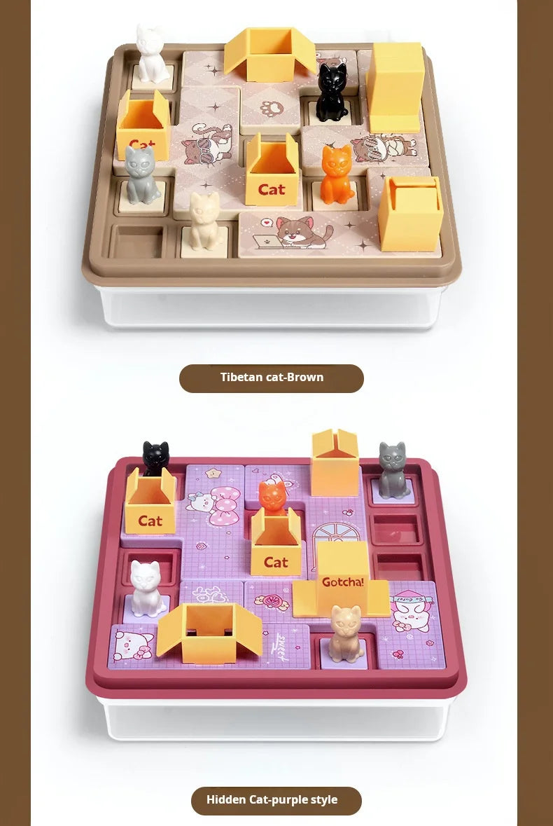 Diy Hide And Seek Cat Puzzle Clearance Clearance Board Game Cat Children Space Planning Logical Thinking Training Puzzle Toy