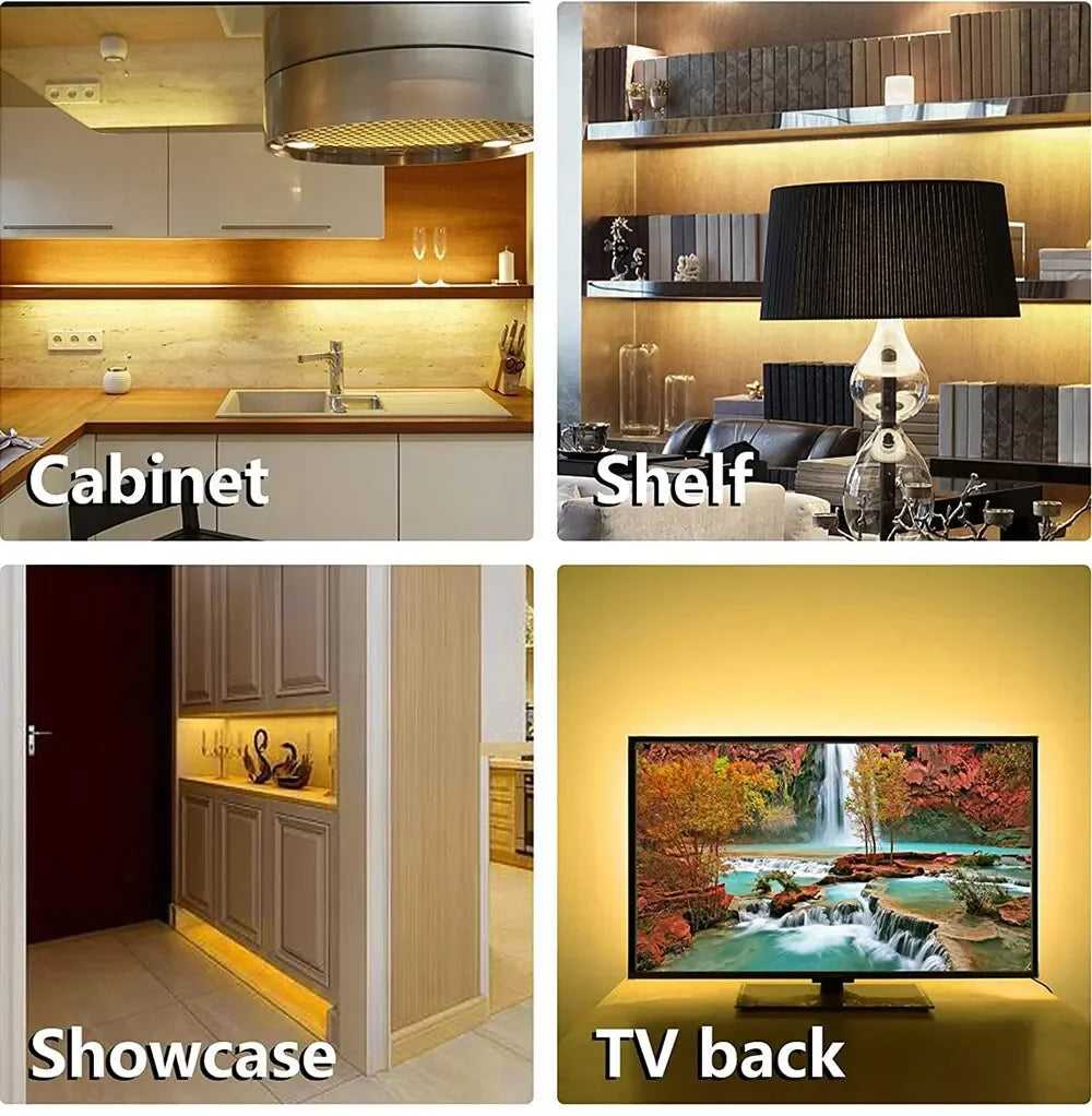 USB LED Light Strip Hand Scan Sensor Light 60LEDs/m DC5V Waterproof BackLight Flexible Lights Strip for Stairs Cabinets Bedroom