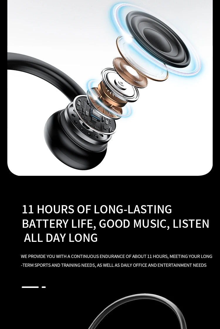 NEW Real Bone Conduction Sport Headphone Wireless Earphone Bluetooth-Compatible Headset Hands-free with Mic for Running