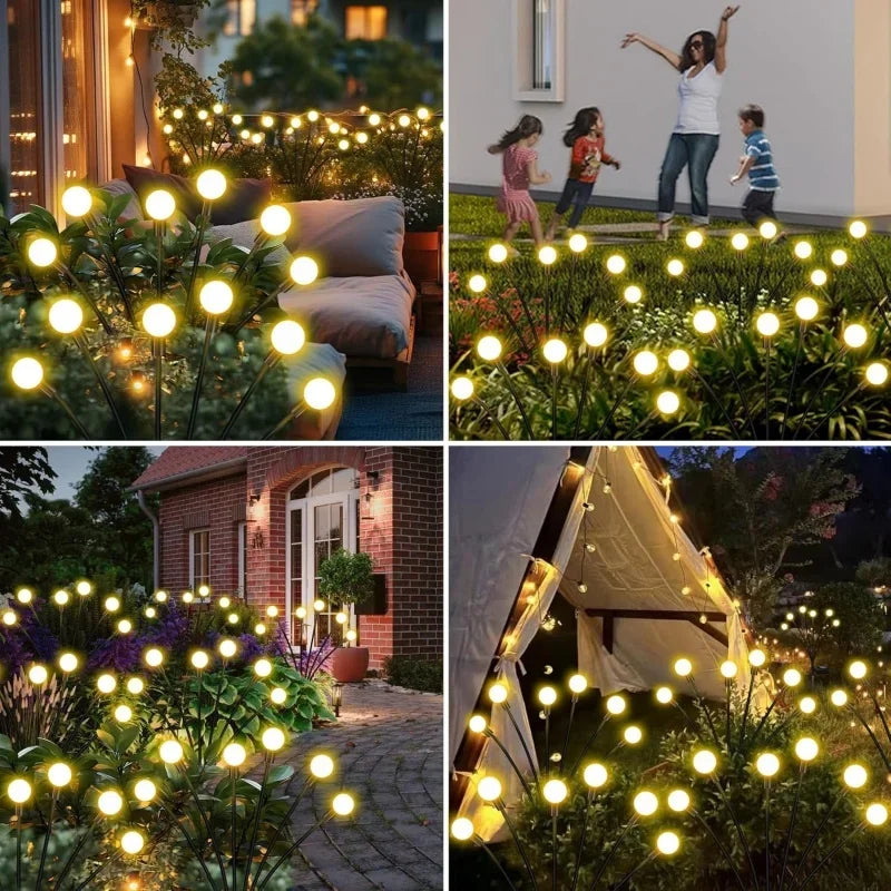 Outdoor LED Solar Lights Waterproof Starburst Solar Firefly Lights Lawn Lamp Garden Lamp for Path Landscape Decorative