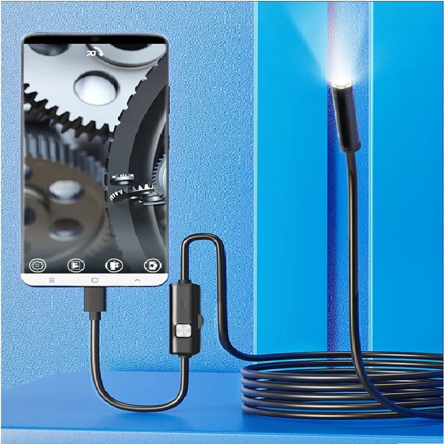 USB Endoscope Inspection Camera with Light,Endoscope with Semi-Rigid Snake Camera,Waterproof USB Inspection Camera for Type-c