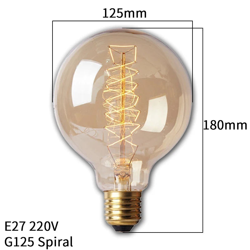 4pcs/lot Retro Edison Light Bulb E27 220V 40W ST64 G80 G95 T10 T45 T185 A19 A60 Filament Light Vintage Ampoule Edison Lamp