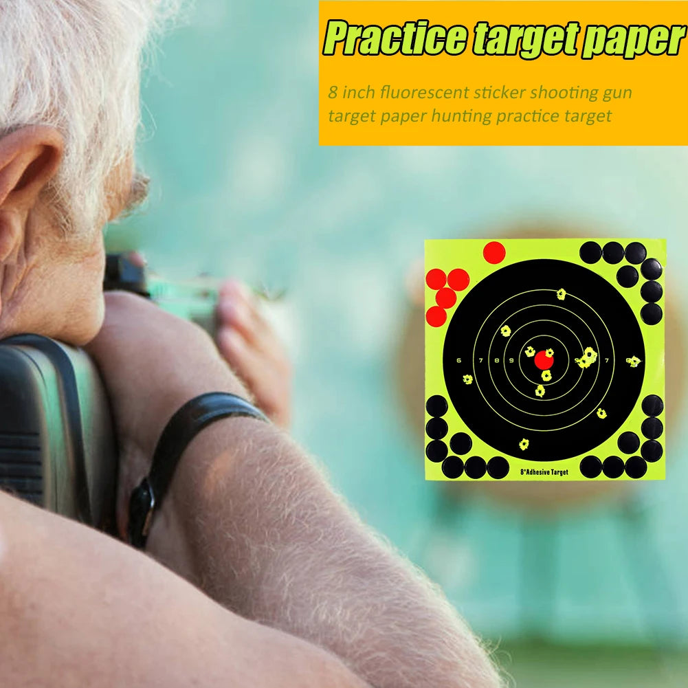 100-10PCS 8-inch Splatter Target High Visibility Adhesive Shooting Target Stickers Reactive Hunting Shooting Training Paper