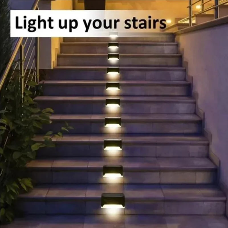 1-20PCS Warm White LED Solar StepLamp Path Stair Outdoor Garden Lights Waterproof Balcony Light Decoration for Patio Fence Light