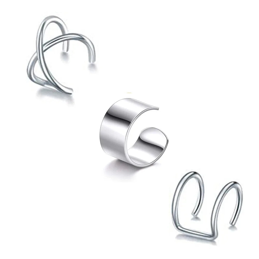 Stainless Steel Clip Earrings for Women High Quality Creative Simple C Non-Piercing Ear Clip Cuff Ear Buckle Trend Jewelry Gift