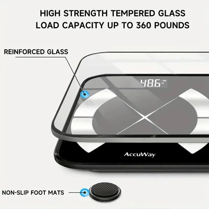 1pc intelligent body fat scale, high-precision wireless electronic weight scale, high-definition display, health data analysis