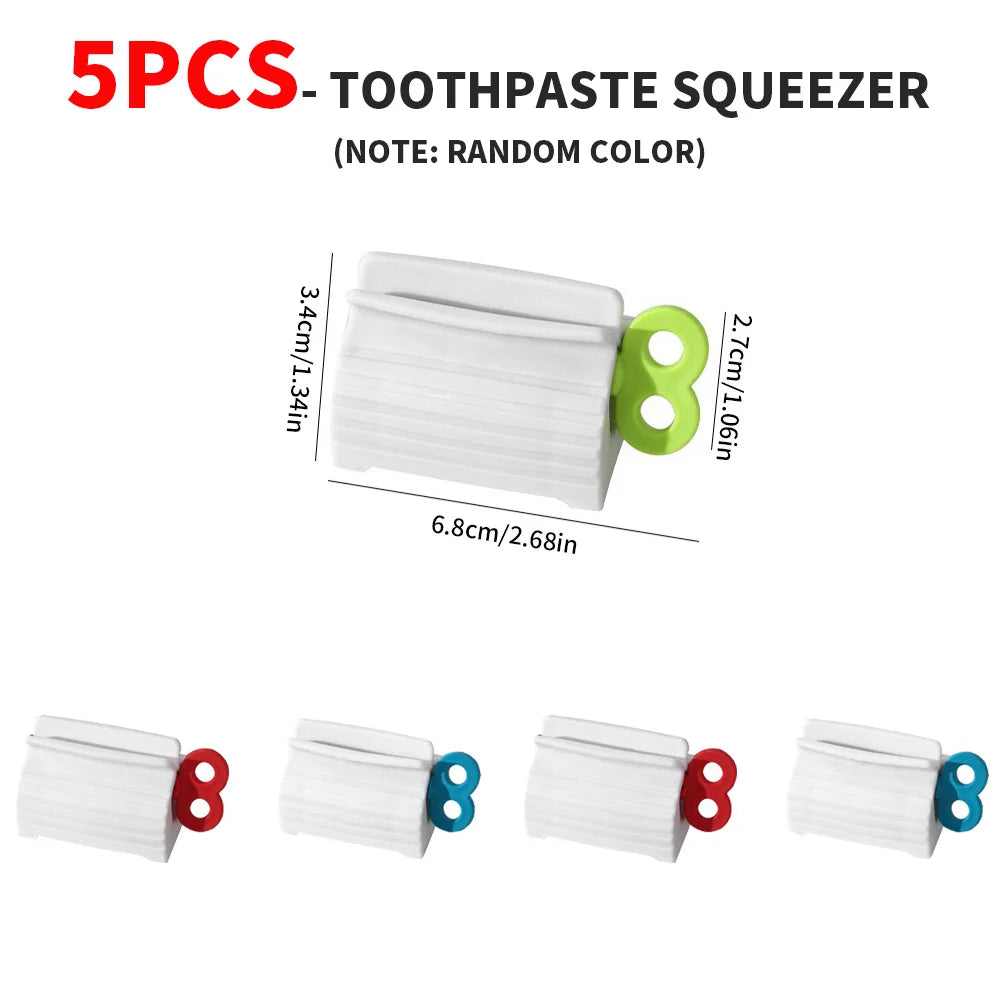JJYY Home Plastic Toothpaste Tube Squeezer Easy Dispenser Rolling Holder Bathroom Supply Tooth Cleaning Accessories