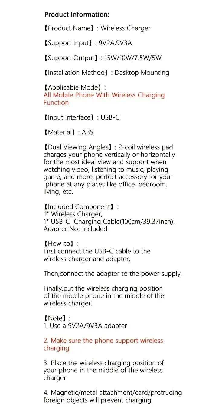 15W Wireless Charger Fast Charging Stand Induction Folding Dock Station Pad for iPhone 15 16 Pro Max Samsung Xiaomi 14  Huawei