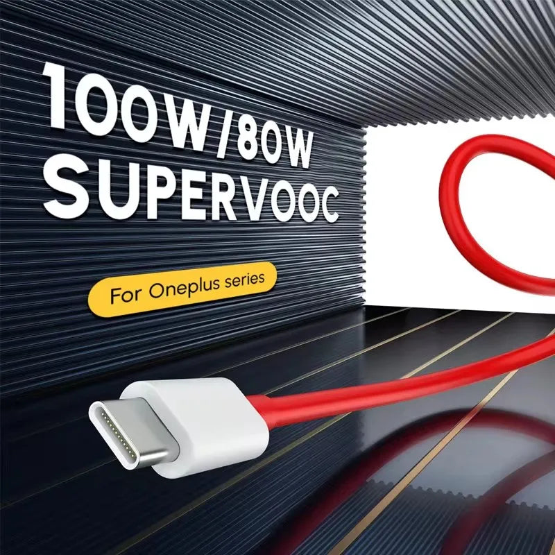 80W 100W Type C USB SUPERVOOC 2.0 Fast Charging Cable For OnePlus 9R 10 Pro 10R 11 11R 12 13 Nord 2T 3 CE 2 3 Lite N300 Ace 2 2V