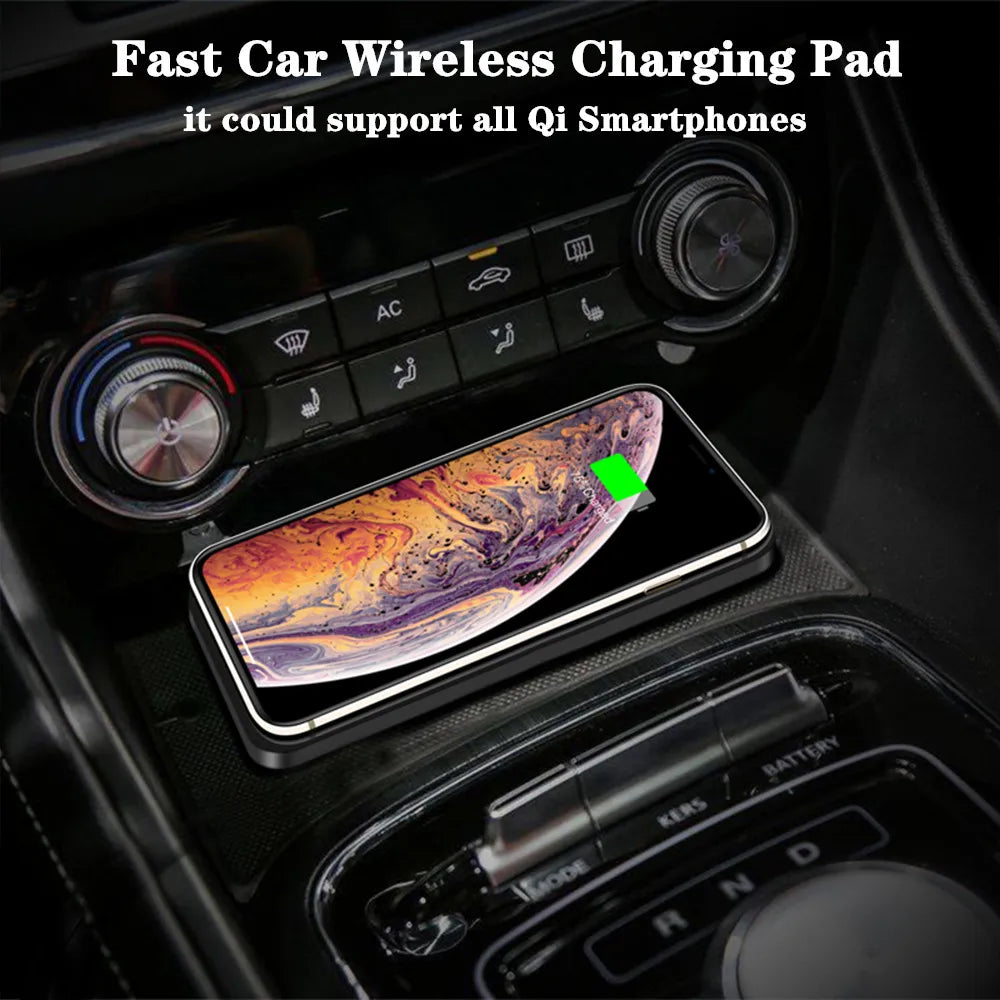 Wireless Car Charger Silicone Non-Slip Pad for Samsung S24 S23 iPhone 16 15 14 Xiaomi Car Induction Charger Fast Charging Pad