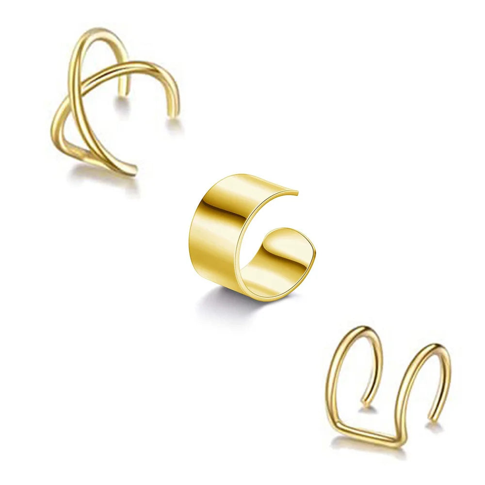 Stainless Steel Clip Earrings for Women High Quality Creative Simple C Non-Piercing Ear Clip Cuff Ear Buckle Trend Jewelry Gift