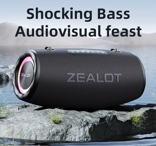 ZEALOT-S87 Outdoor Portable Wireless Bluetooth Speaker 80W High Volume Subwoofer Sound Performace IPX6 Waterproof Camping