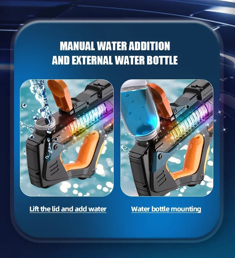 Full Electric Automatic Water Storage Gun Toys Portable Children Summer Beach Outdoor Fight Fantasy Toys for Boys Kids Game