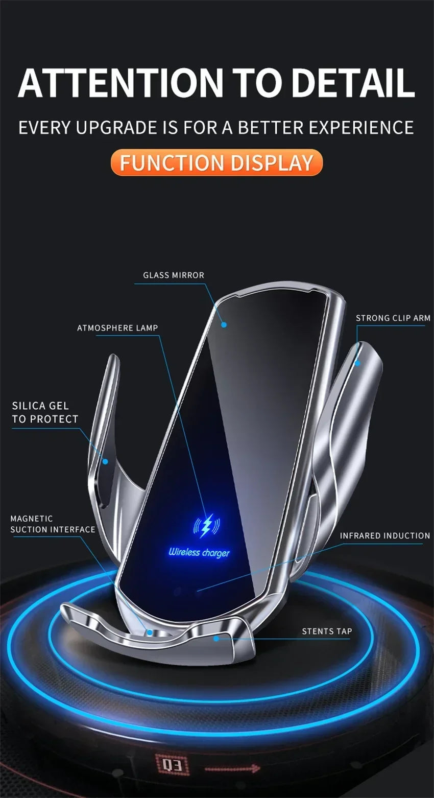 30W Wireless Car Charger Magnetic Car Phone Holder For iPhone 16-12 Pro Max Xiaomi Samsung Fast Charging Wireless Chargers