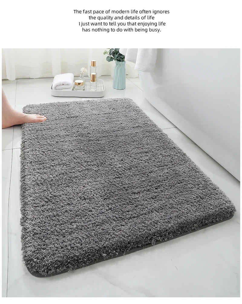 2PCS Soft Comfortable Thick Plush Floor Mat,Bathroom Floor Rug,Bedroom Carpet,Living Room Mat,Water Absorption Anti-Slip