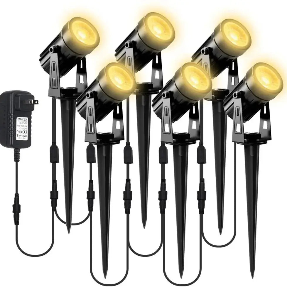 3000K Outdoor Spotlight Garden Landscape Decoration EU/US Plug Floodlight Waterproof Pathway Yard Lawn Lamp 110V 220V Lighti