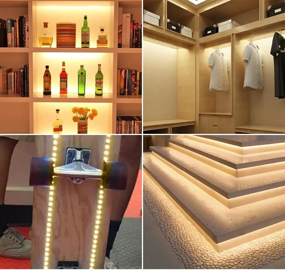 USB LED Light Strip Hand Scan Sensor Light 60LEDs/m DC5V Waterproof BackLight Flexible Lights Strip for Stairs Cabinets Bedroom