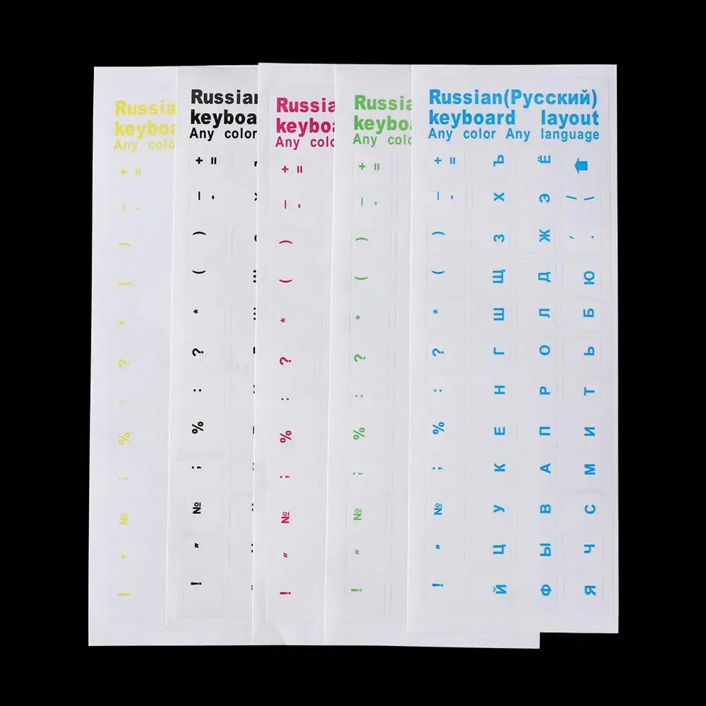 Russian Laptop Desktop Keyboard Sticker PVC Removable Glossy Matte Transparent Keypad Decals Wear-Resistant